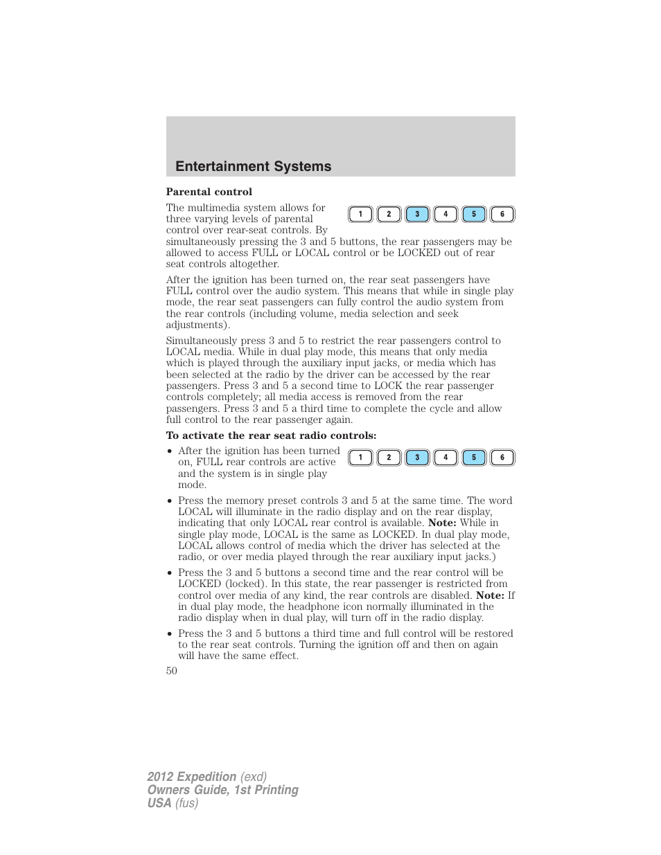 Entertainment systems | FORD 2012 Expedition v.1 User Manual | Page 50 / 400