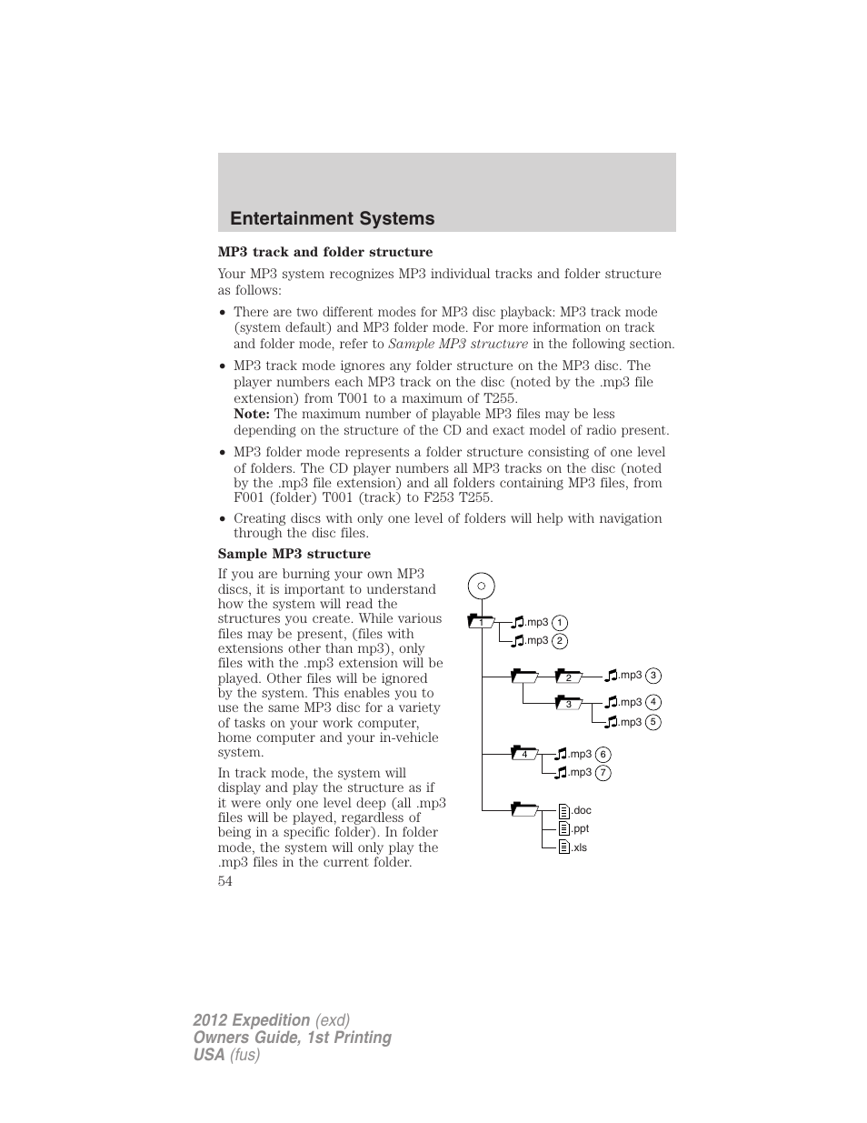 Entertainment systems | FORD 2012 Expedition v.1 User Manual | Page 54 / 400