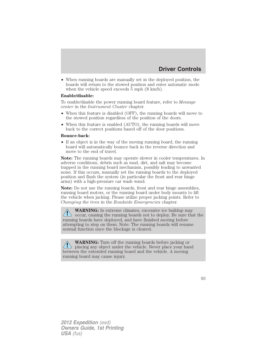 Driver controls | FORD 2012 Expedition v.1 User Manual | Page 93 / 400