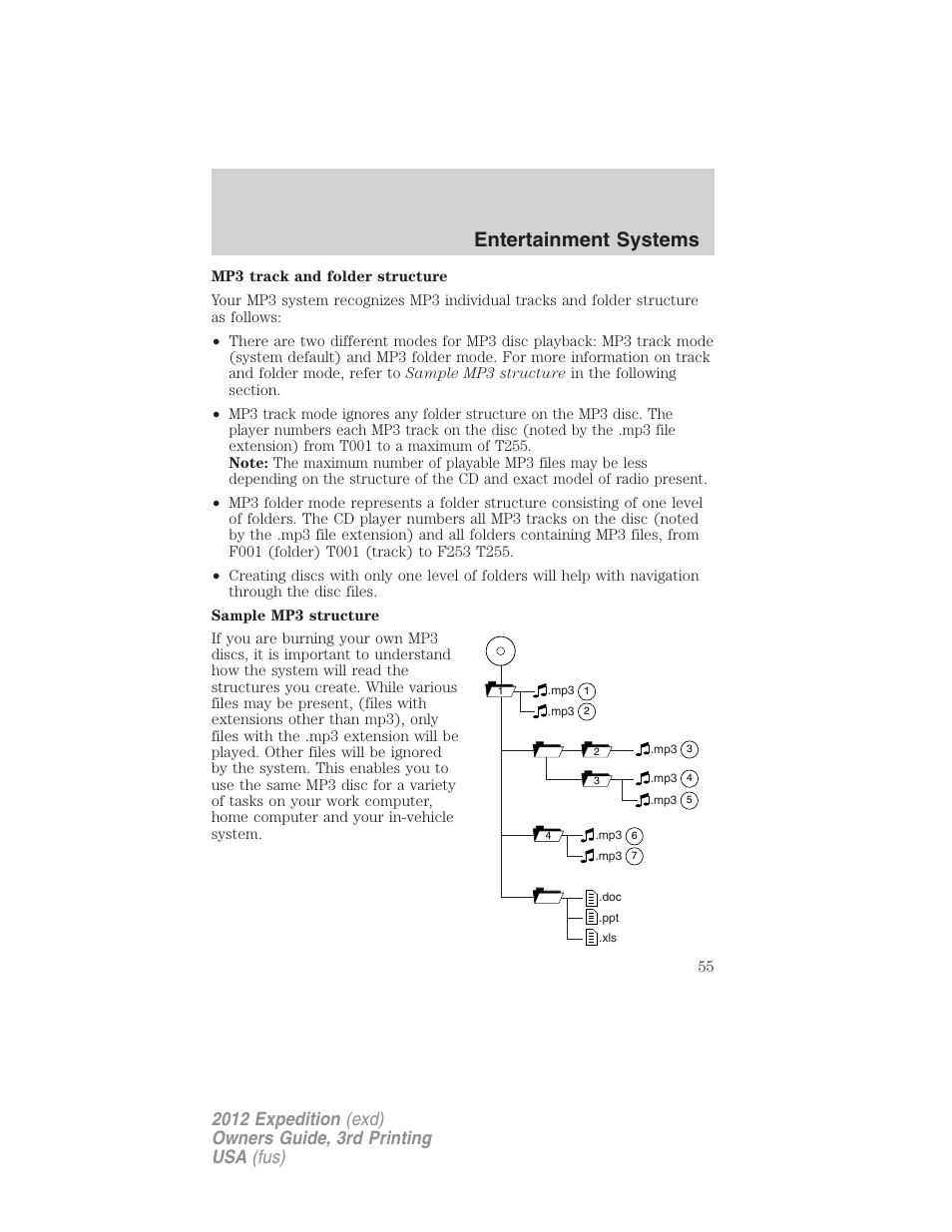 Entertainment systems | FORD 2012 Expedition v.2 User Manual | Page 55 / 396