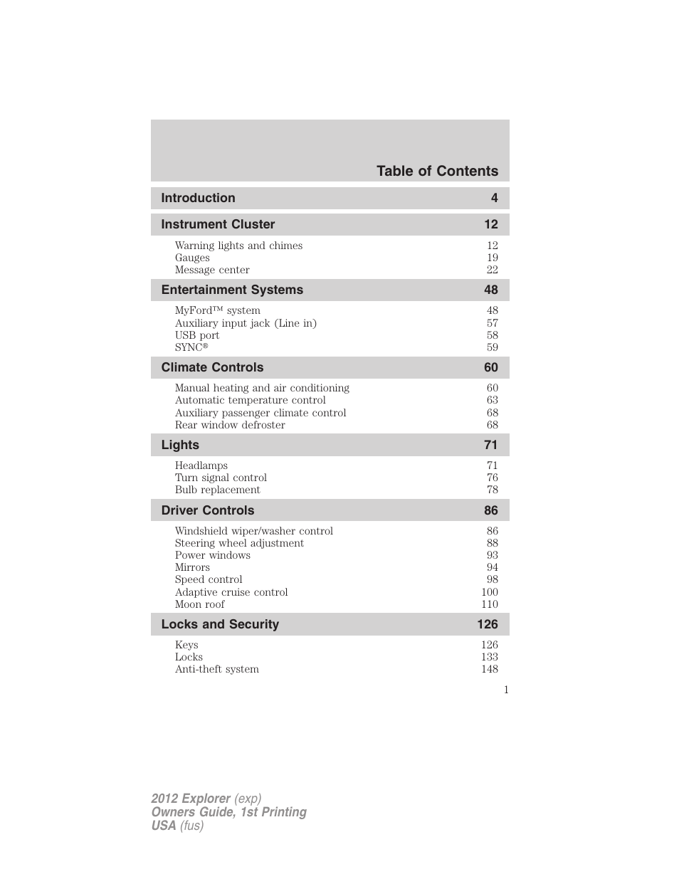 FORD 2012 Explorer v.1 User Manual | 439 pages