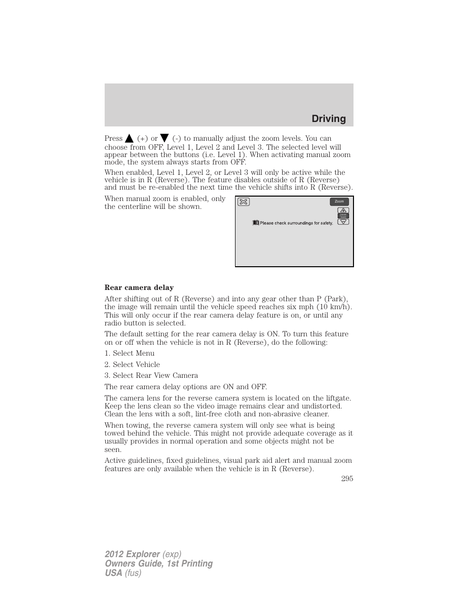 Driving | FORD 2012 Explorer v.1 User Manual | Page 295 / 439