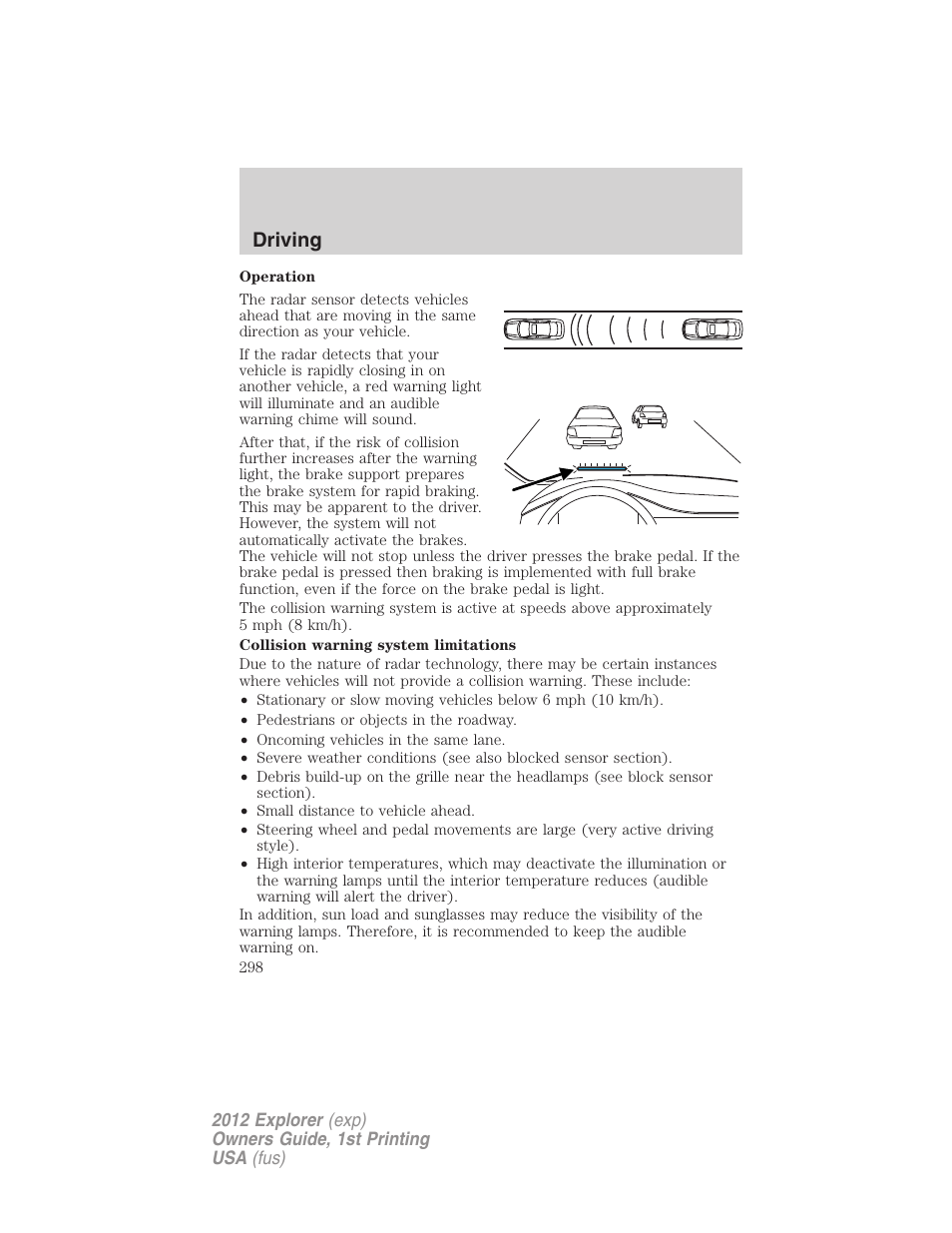 Driving | FORD 2012 Explorer v.1 User Manual | Page 298 / 439