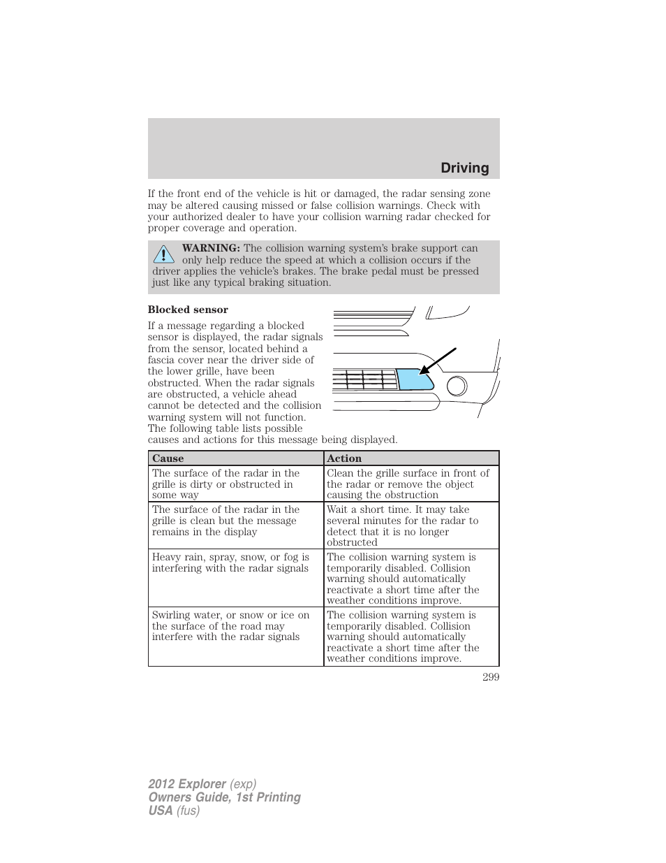 Driving | FORD 2012 Explorer v.1 User Manual | Page 299 / 439