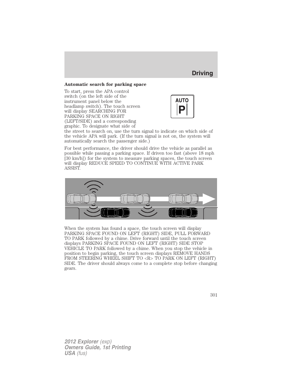 Driving | FORD 2012 Explorer v.1 User Manual | Page 301 / 439
