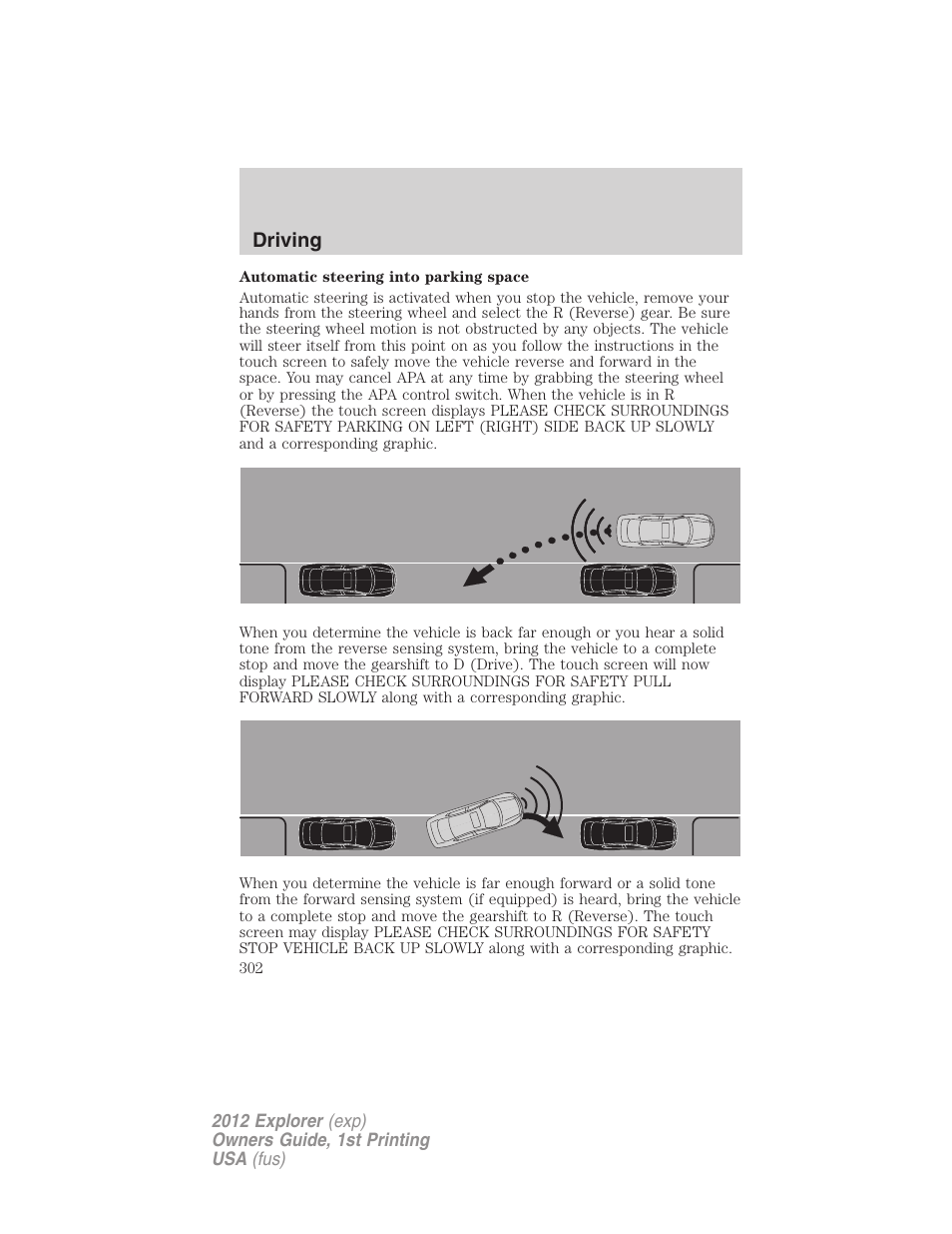 Driving | FORD 2012 Explorer v.1 User Manual | Page 302 / 439