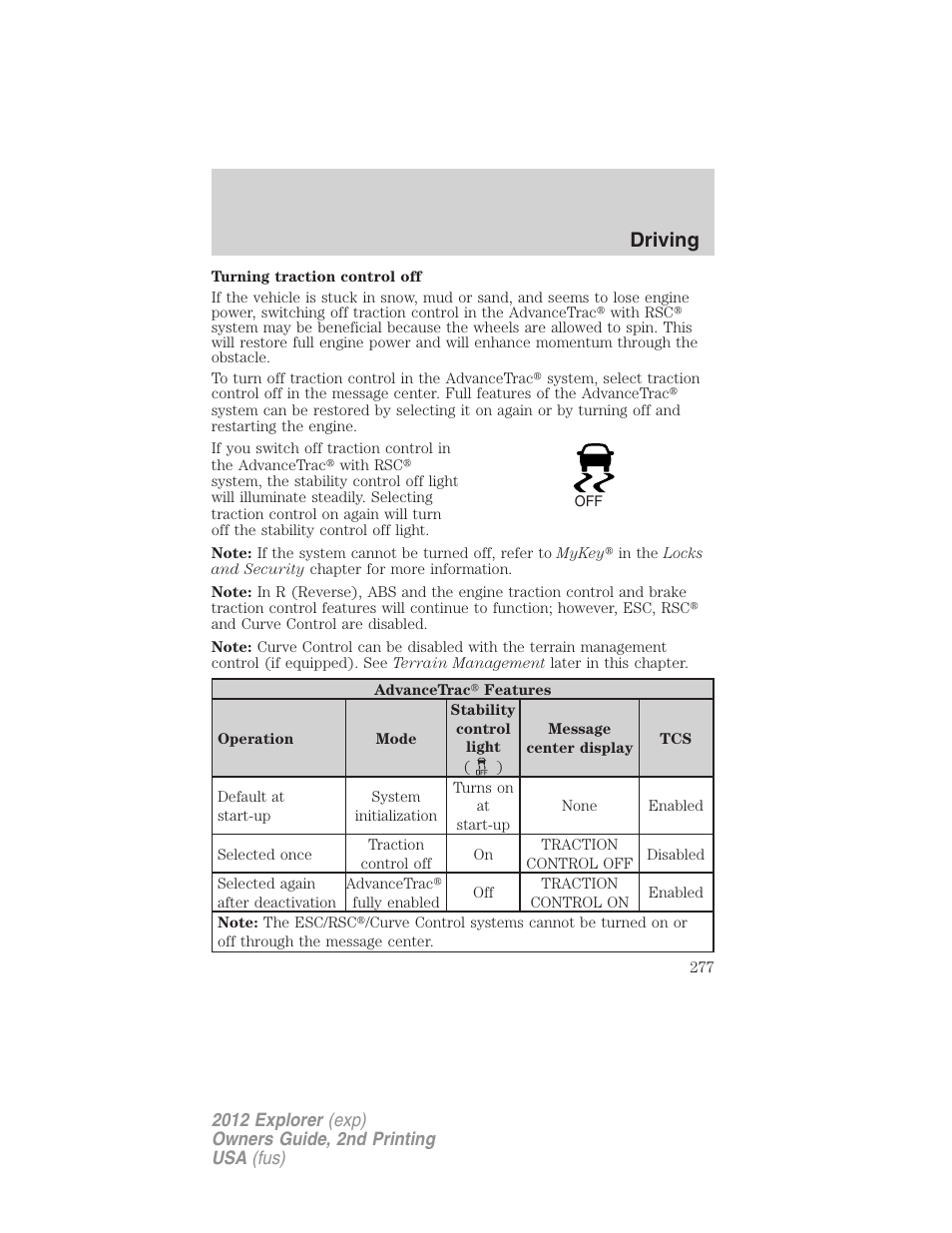 Driving | FORD 2012 Explorer v.2 User Manual | Page 277 / 438