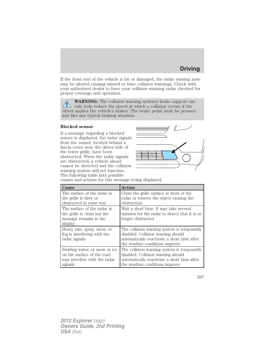 Driving | FORD 2012 Explorer v.2 User Manual | Page 297 / 438