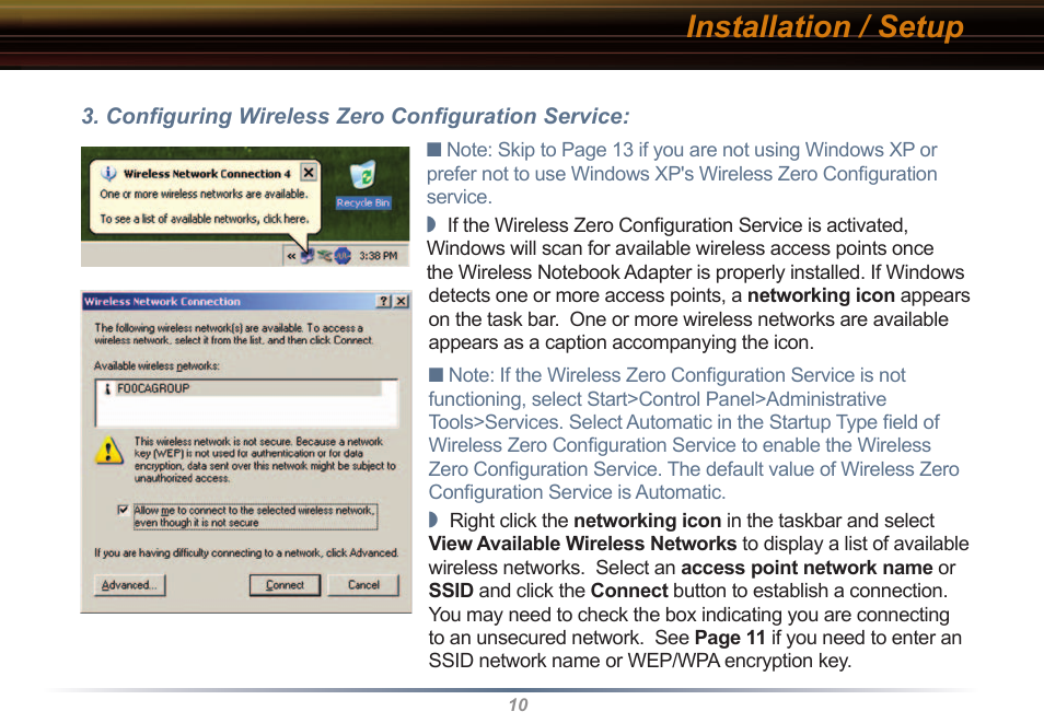 Installation / setup | Buffalo Technology WLI2-CB-G54L User Manual | Page 10 / 46