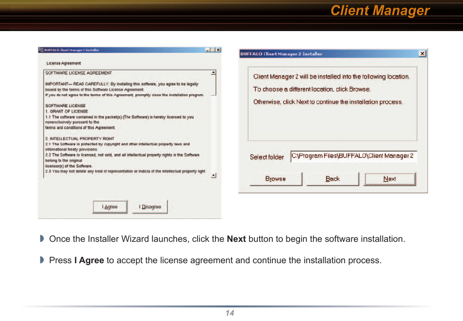 Client manager | Buffalo Technology WLI2-CB-G54L User Manual | Page 14 / 46