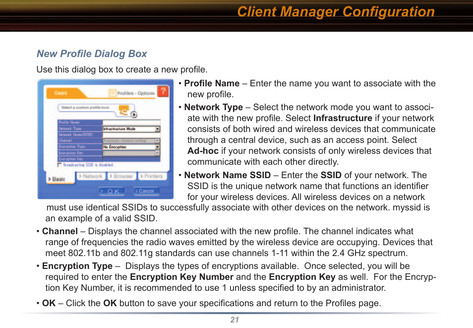 Client manager conﬁguration | Buffalo Technology WLI2-CB-G54L User Manual | Page 21 / 46