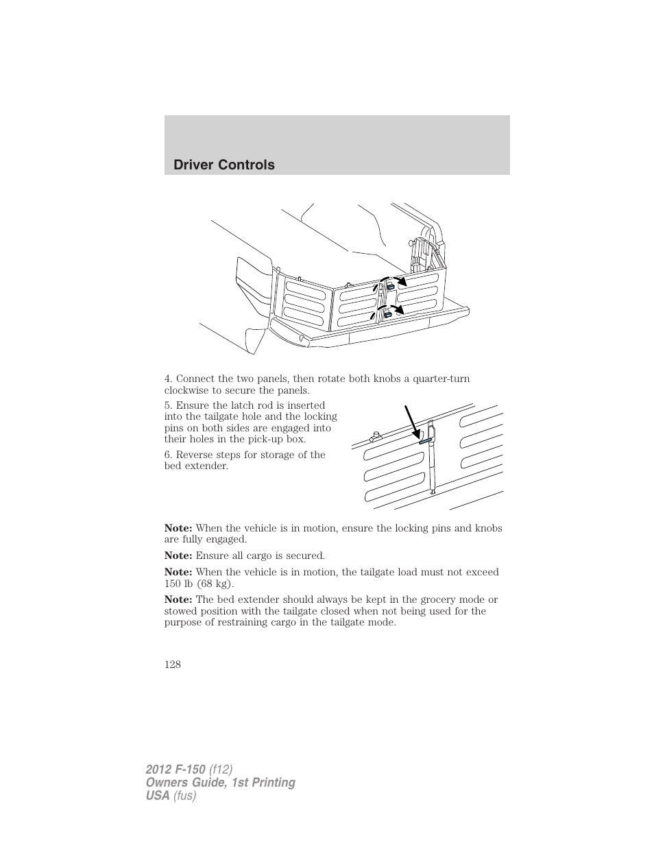 Driver controls | FORD 2012 F-150 Raptor v.1 User Manual | Page 128 / 462