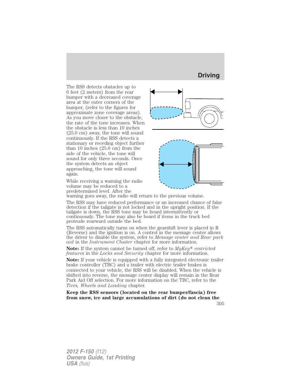 Driving | FORD 2012 F-150 Raptor v.1 User Manual | Page 305 / 462