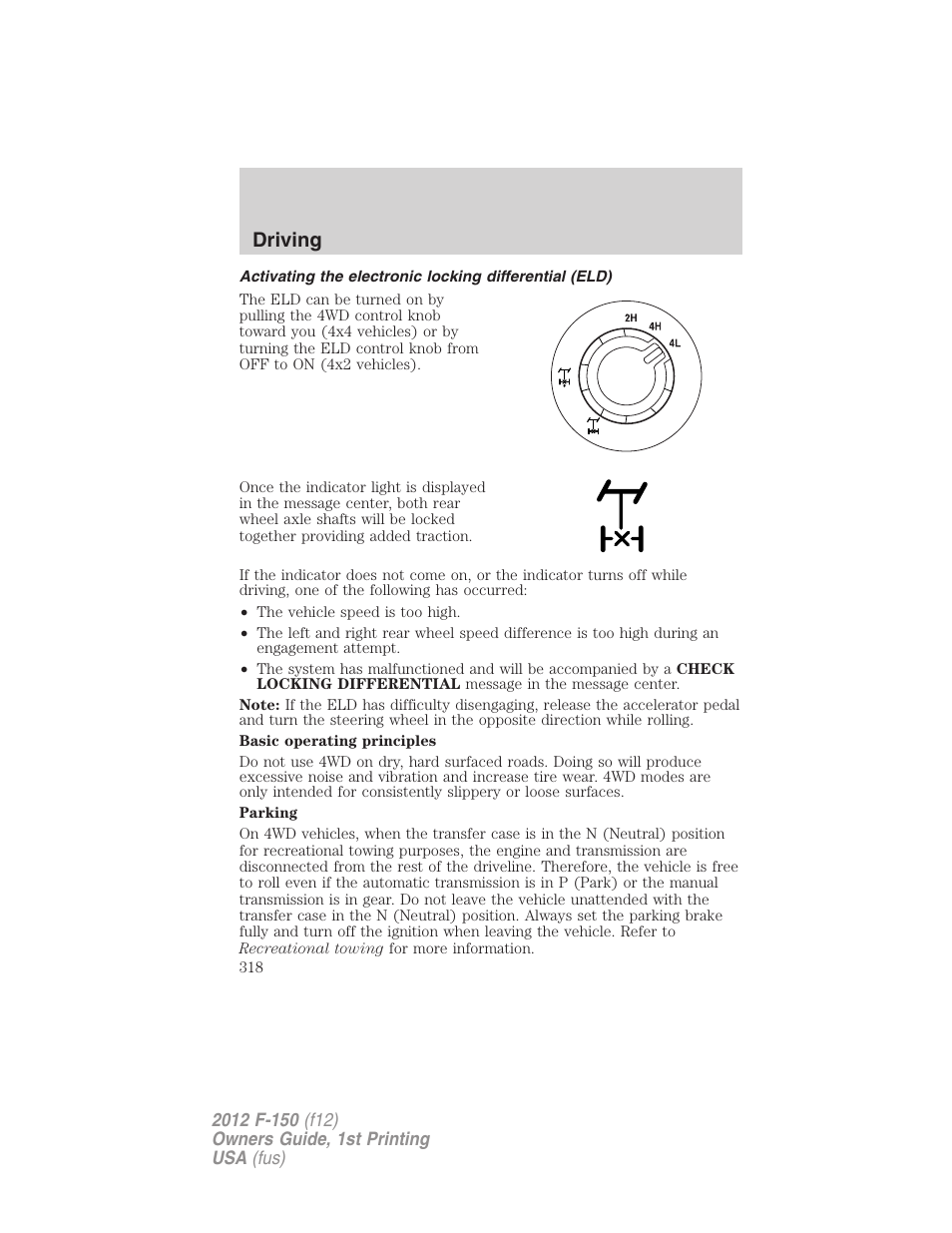 Driving | FORD 2012 F-150 Raptor v.1 User Manual | Page 318 / 462