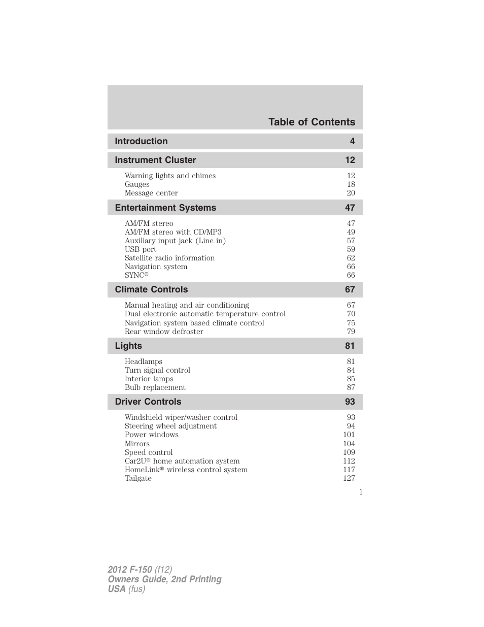 FORD 2012 F-150 Raptor v.2 User Manual | 476 pages