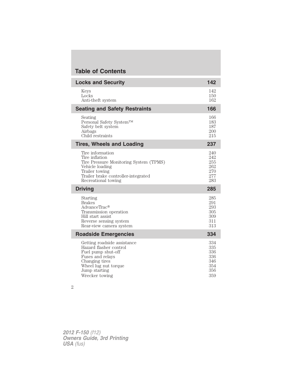 FORD 2012 F-150 Raptor v.3 User Manual | Page 2 / 472