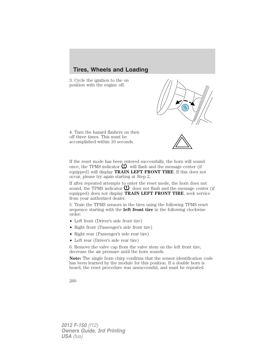 Tires, wheels and loading | FORD 2012 F-150 Raptor v.3 User Manual | Page 260 / 472