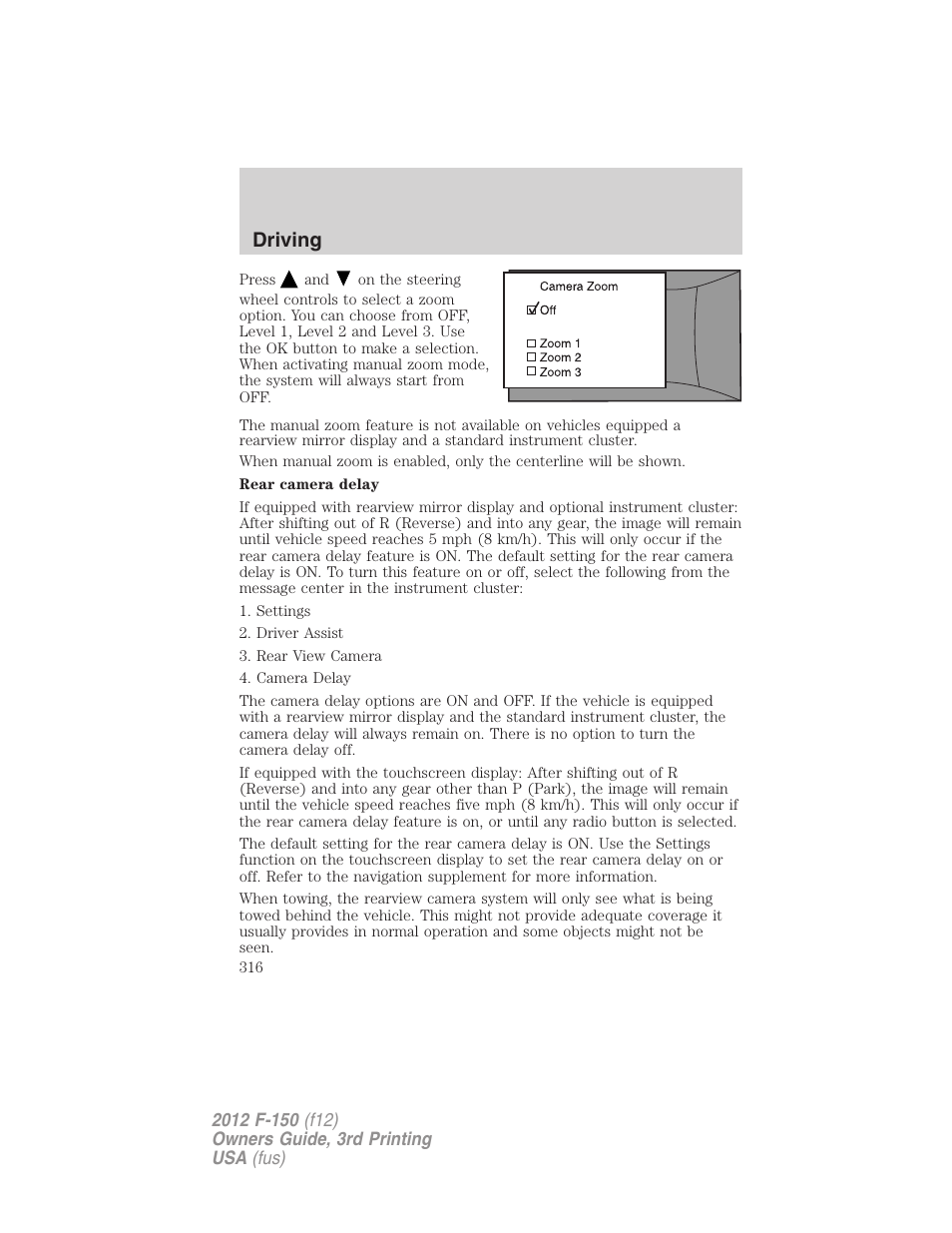 Driving | FORD 2012 F-150 Raptor v.3 User Manual | Page 316 / 472