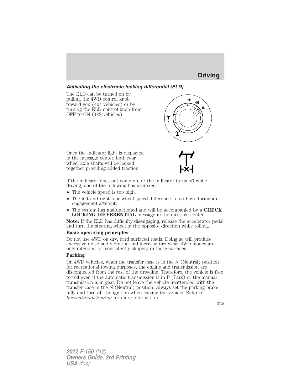 Driving | FORD 2012 F-150 Raptor v.3 User Manual | Page 325 / 472