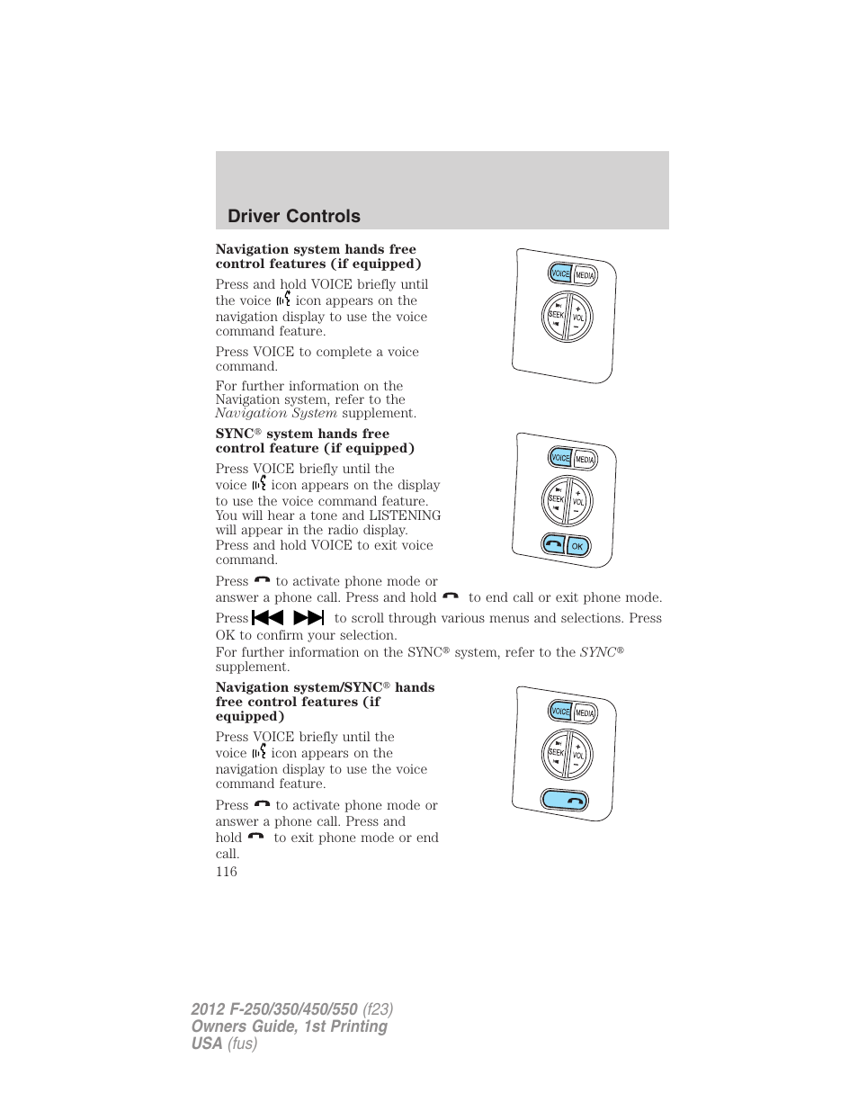 Driver controls | FORD 2012 F-550 v.1 User Manual | Page 116 / 454