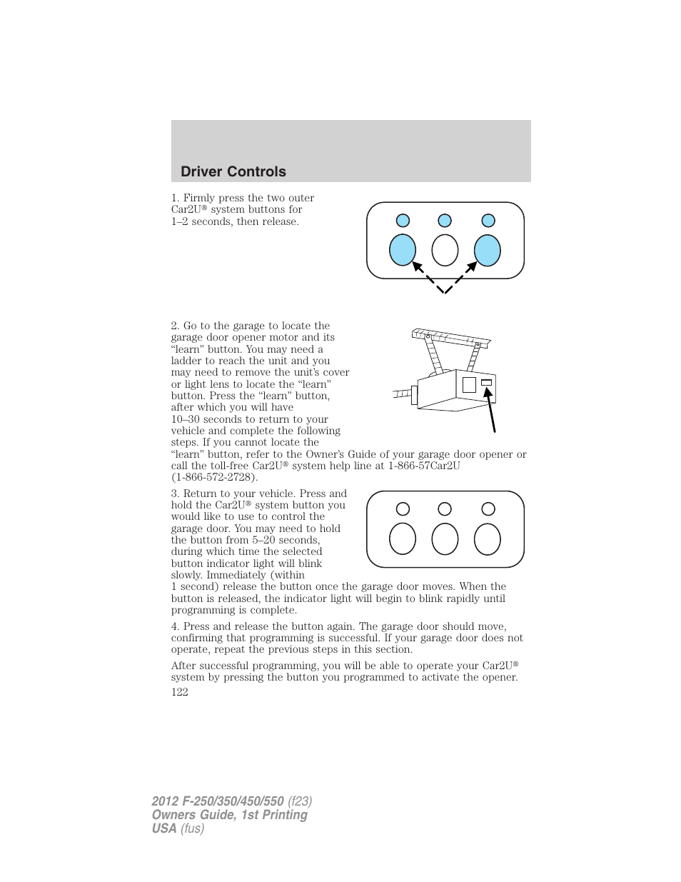 Driver controls | FORD 2012 F-550 v.1 User Manual | Page 122 / 454