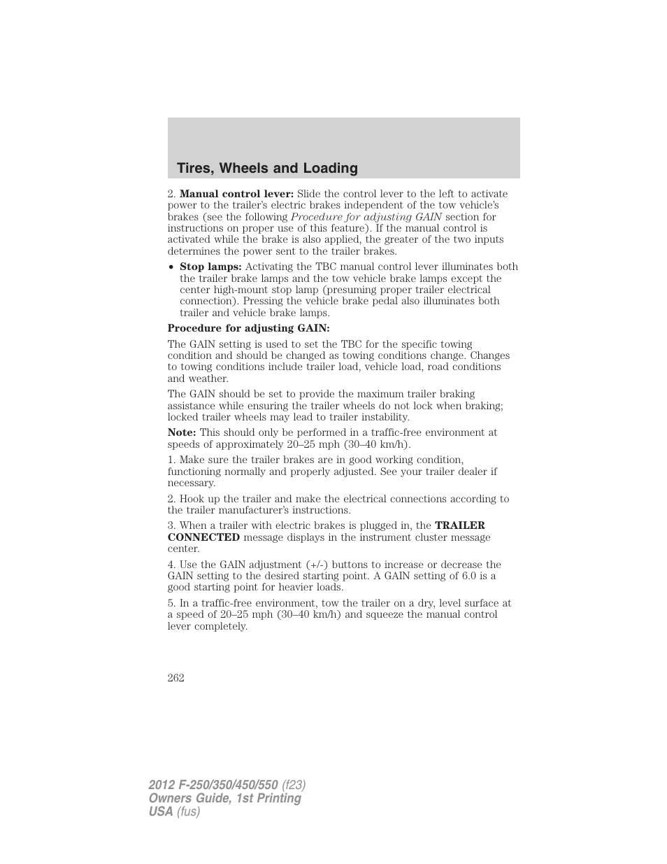 Tires, wheels and loading | FORD 2012 F-550 v.1 User Manual | Page 262 / 454