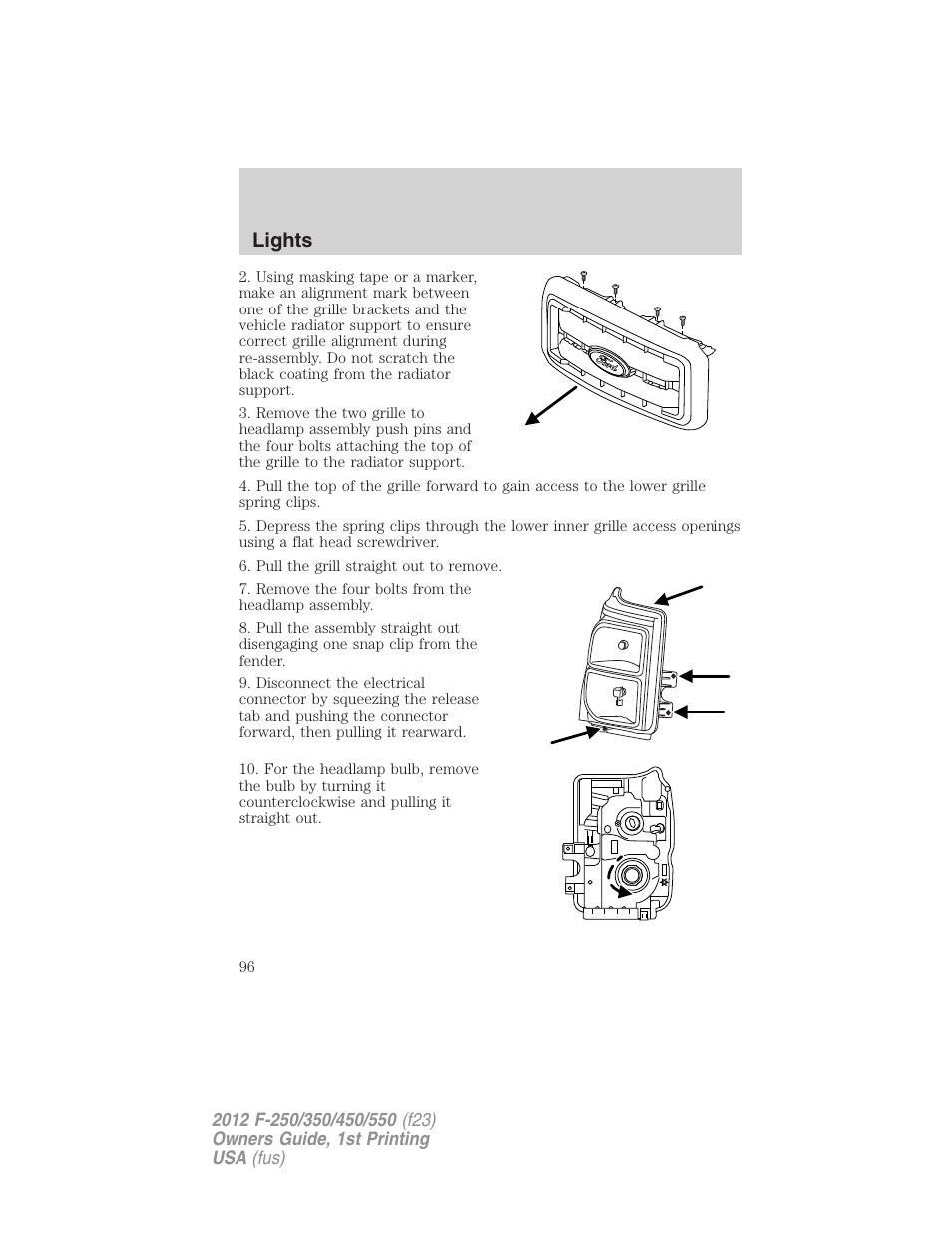 Lights | FORD 2012 F-550 v.1 User Manual | Page 96 / 454