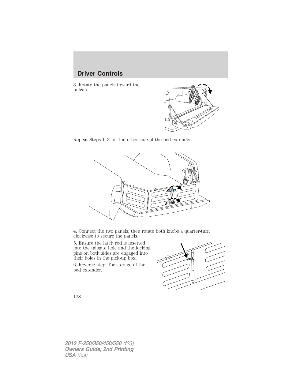 Driver controls | FORD 2012 F-550 v.2 User Manual | Page 128 / 449