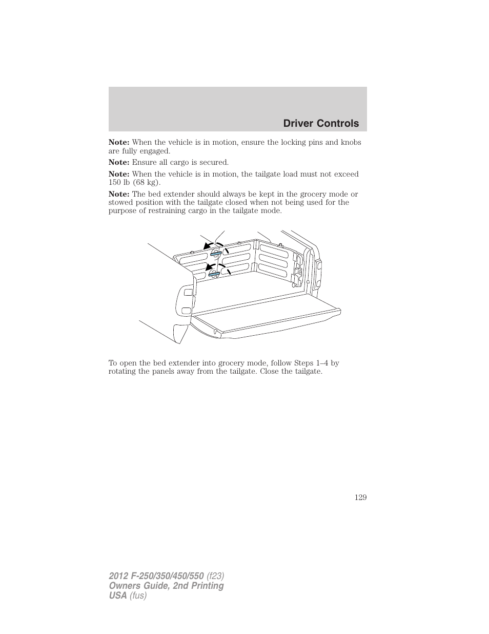 Driver controls | FORD 2012 F-550 v.2 User Manual | Page 129 / 449