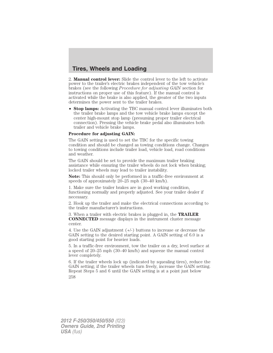 Tires, wheels and loading | FORD 2012 F-550 v.2 User Manual | Page 258 / 449