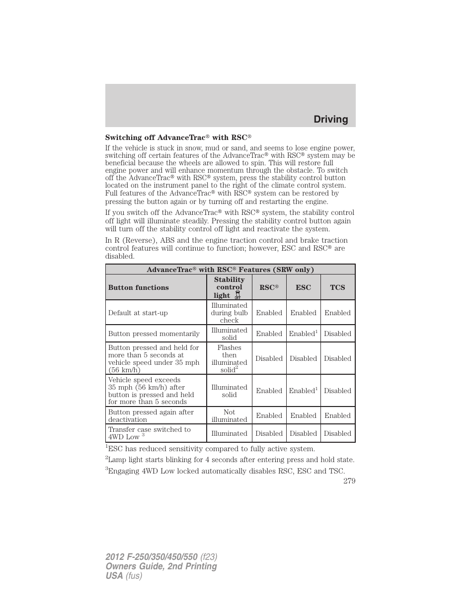 Driving | FORD 2012 F-550 v.2 User Manual | Page 279 / 449