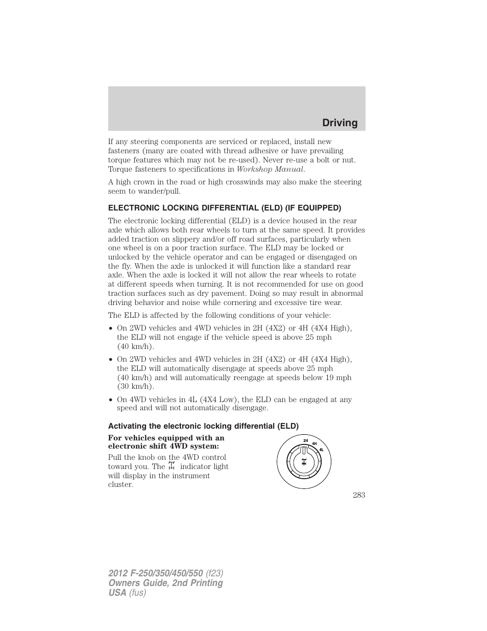 Driving | FORD 2012 F-550 v.2 User Manual | Page 283 / 449