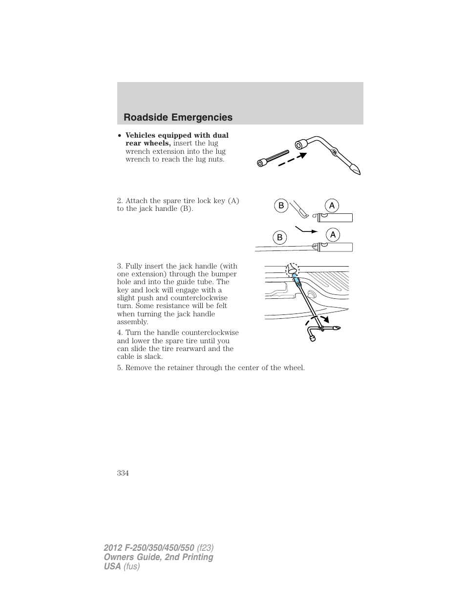 Roadside emergencies | FORD 2012 F-550 v.2 User Manual | Page 334 / 449