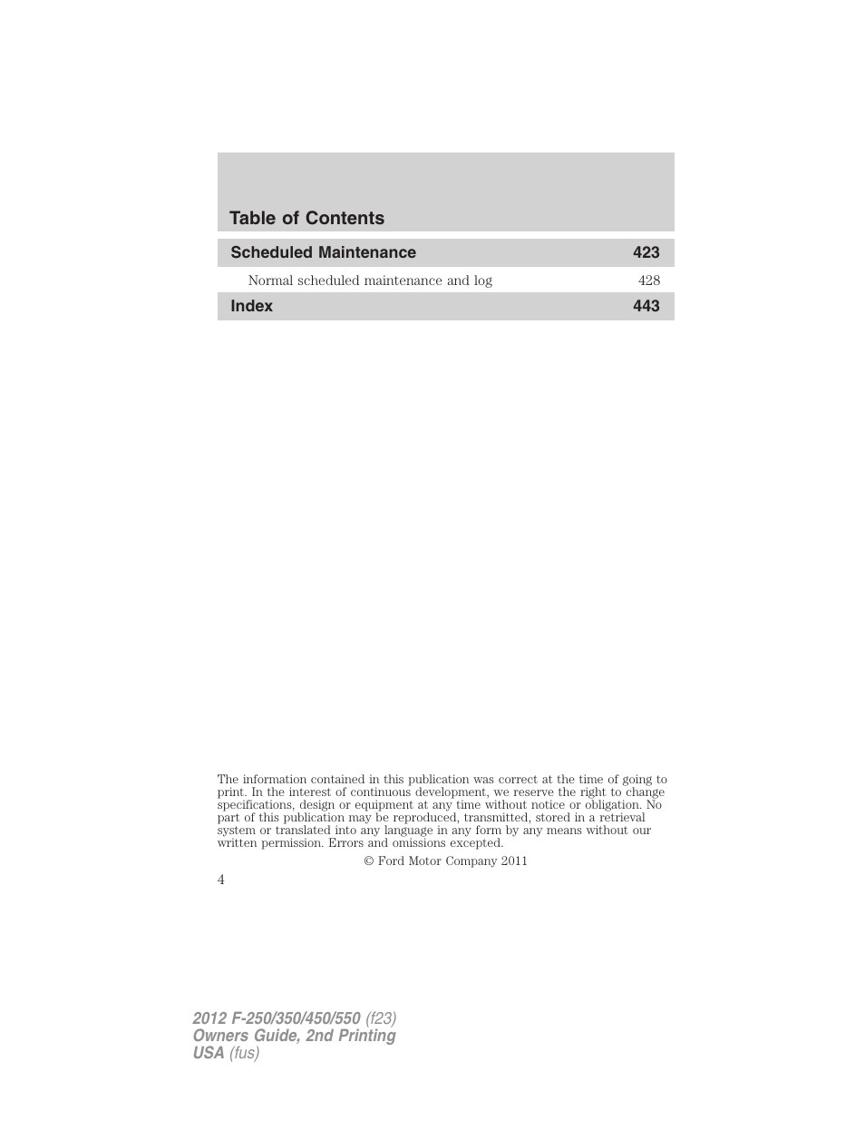 FORD 2012 F-550 v.2 User Manual | Page 4 / 449