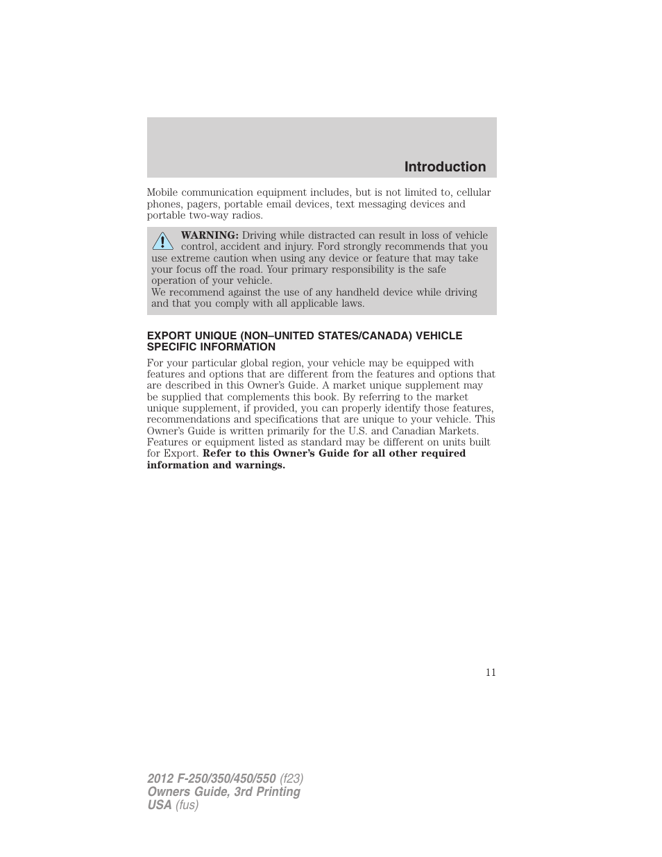 Introduction | FORD 2012 F-550 v.3 User Manual | Page 11 / 450