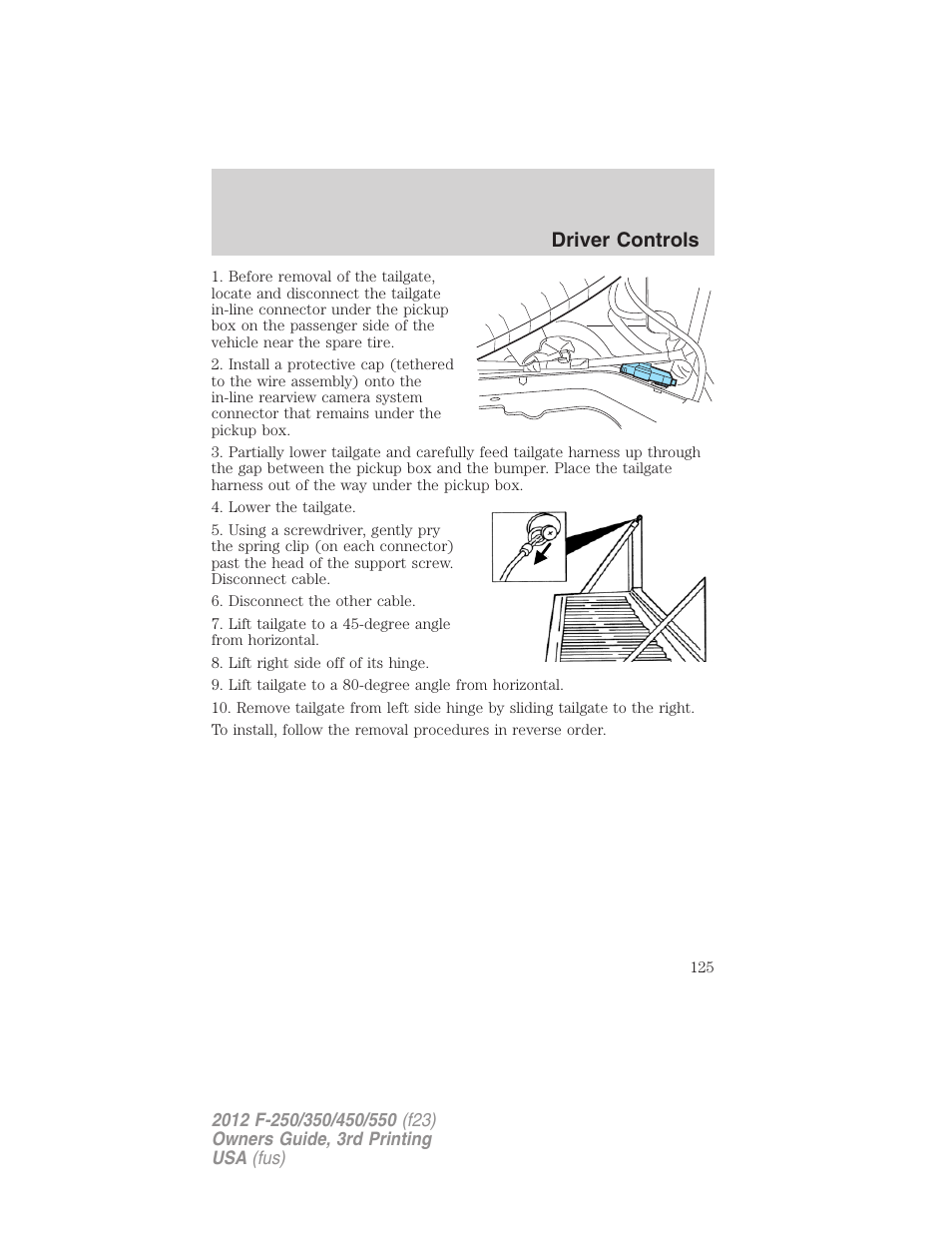 Driver controls | FORD 2012 F-550 v.3 User Manual | Page 125 / 450