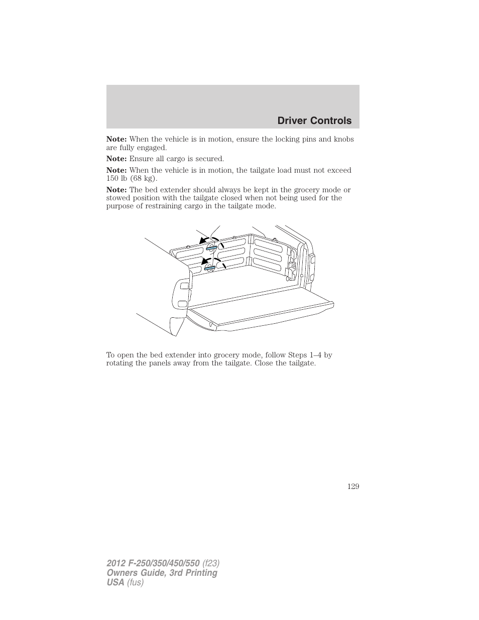 Driver controls | FORD 2012 F-550 v.3 User Manual | Page 129 / 450