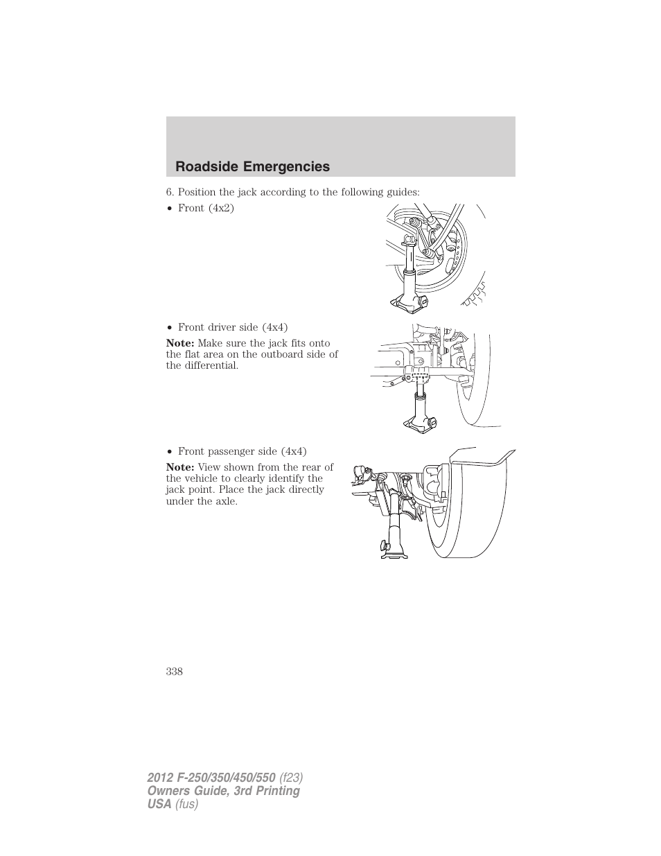 Roadside emergencies | FORD 2012 F-550 v.3 User Manual | Page 338 / 450