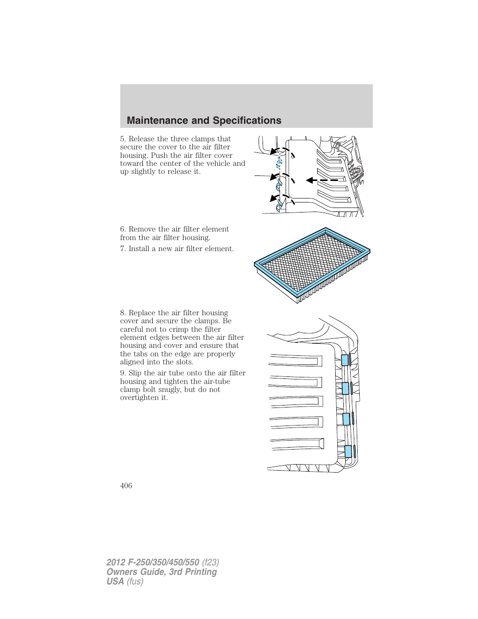 Maintenance and specifications | FORD 2012 F-550 v.3 User Manual | Page 406 / 450