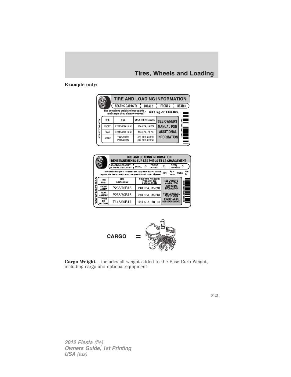 FORD 2012 Fiesta v.1 User Manual | Page 223 / 356