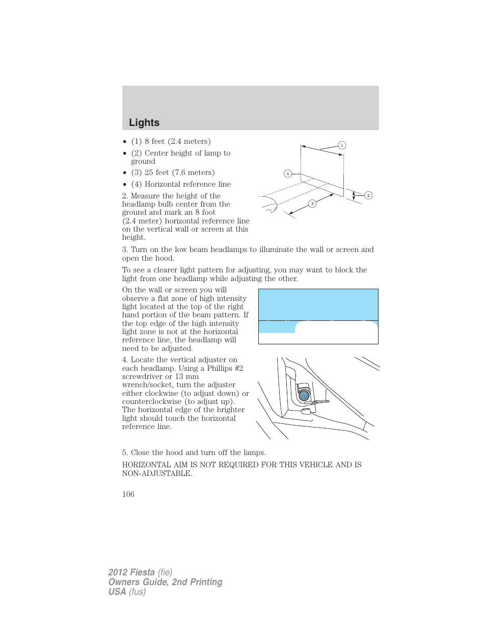 Lights | FORD 2012 Fiesta v.2 User Manual | Page 106 / 356