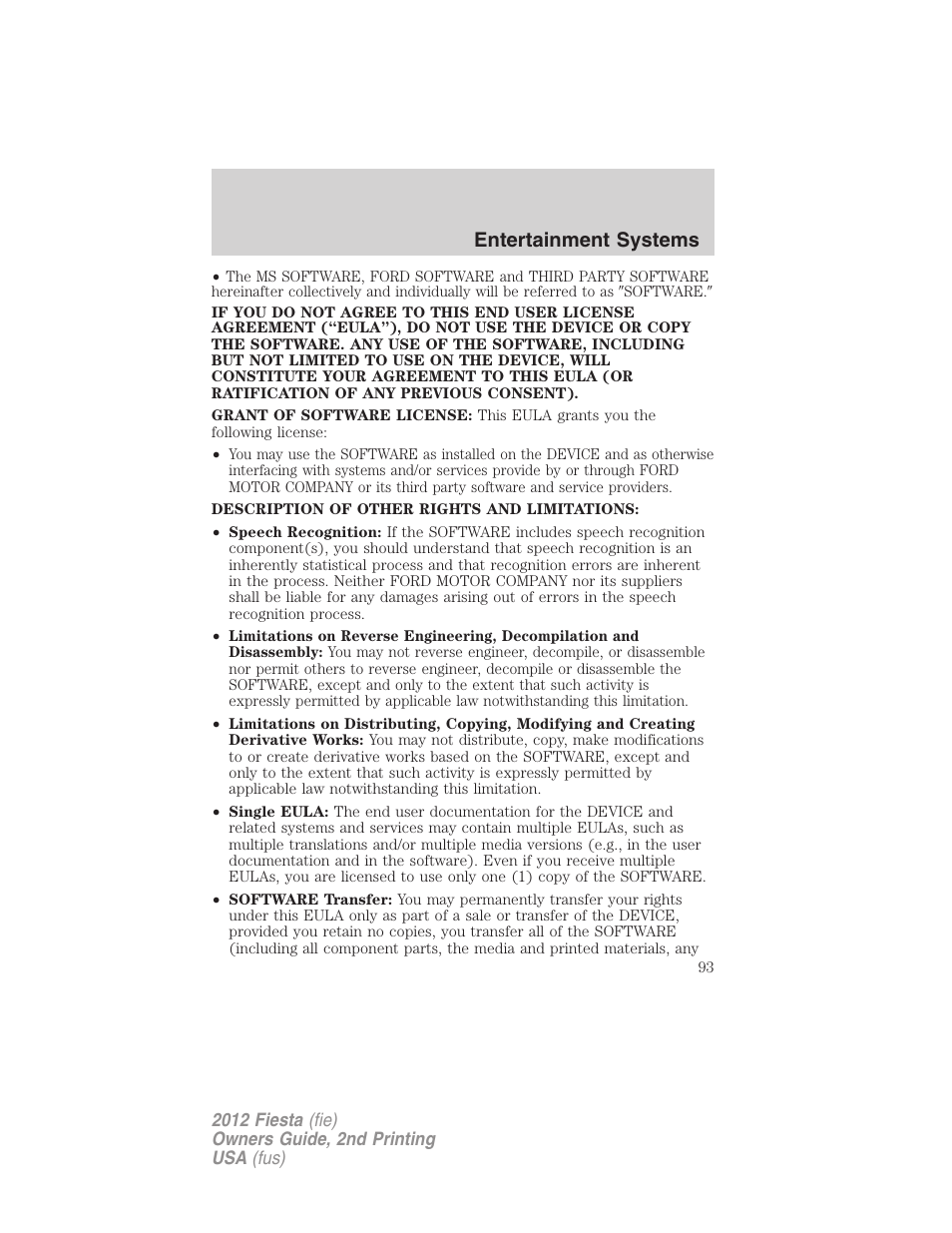Entertainment systems | FORD 2012 Fiesta v.2 User Manual | Page 93 / 356