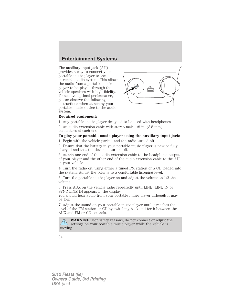 Entertainment systems | FORD 2012 Fiesta v.3 User Manual | Page 34 / 360