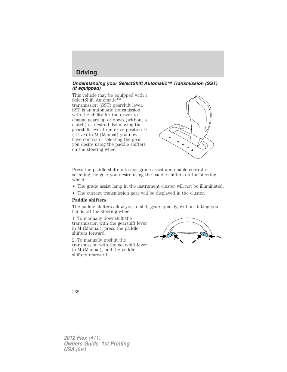 Driving | FORD 2012 Flex v.1 User Manual | Page 268 / 405