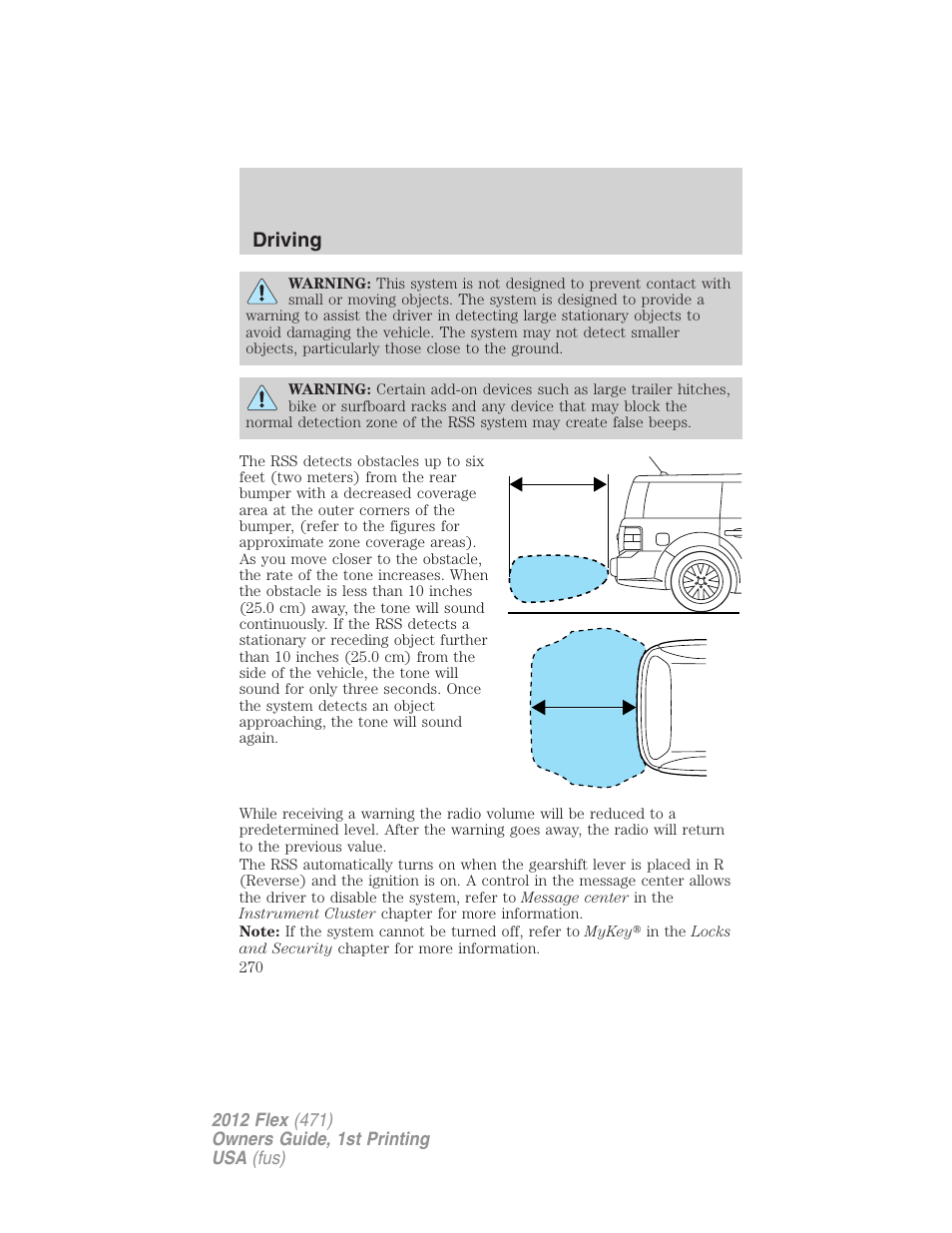 Driving | FORD 2012 Flex v.1 User Manual | Page 270 / 405