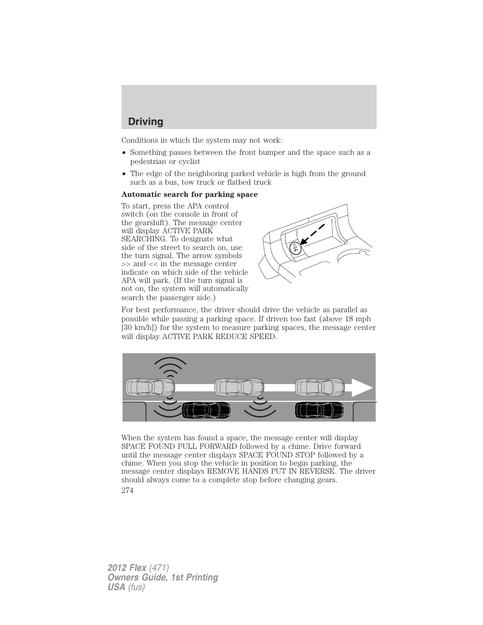 Driving | FORD 2012 Flex v.1 User Manual | Page 274 / 405