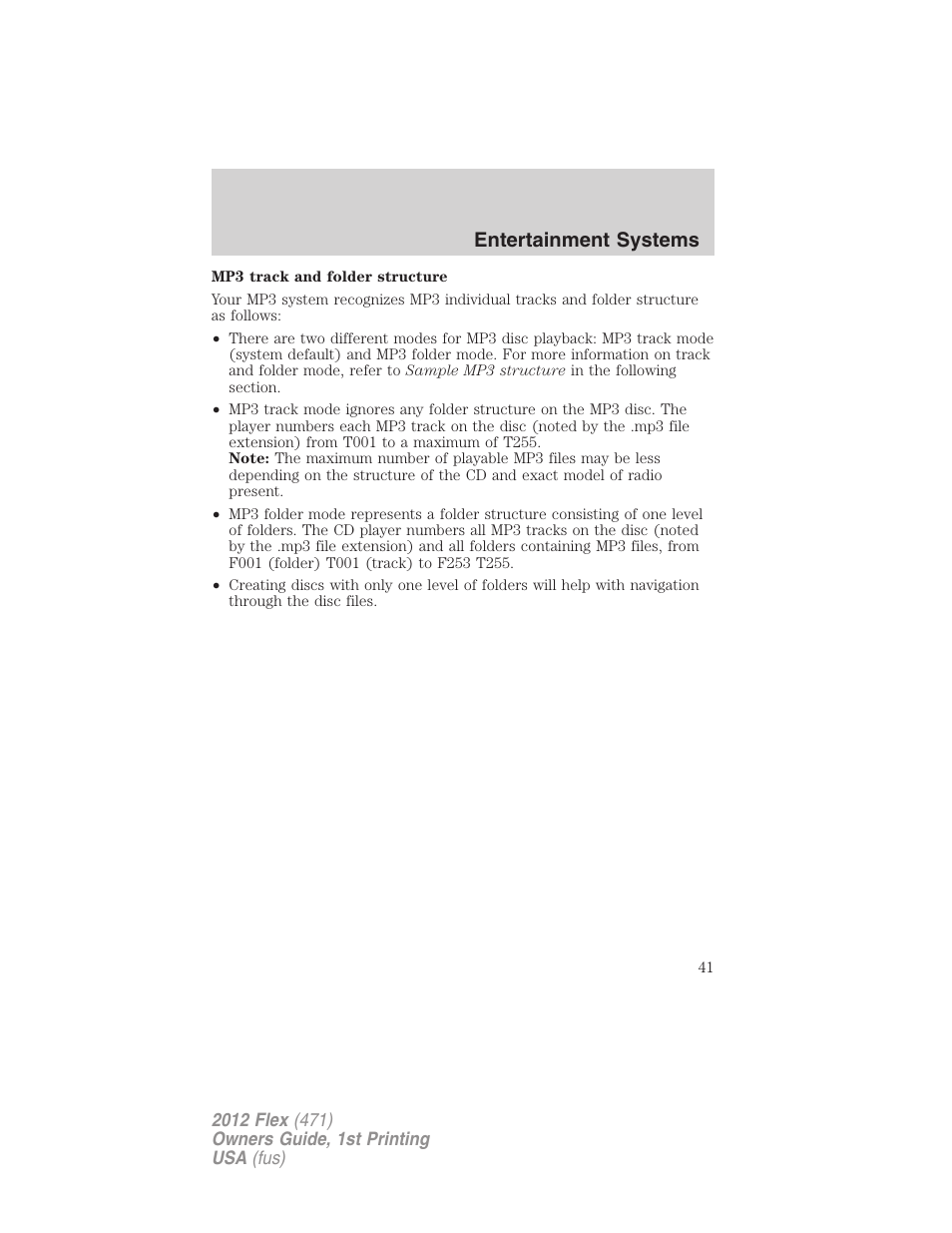 Entertainment systems | FORD 2012 Flex v.1 User Manual | Page 41 / 405