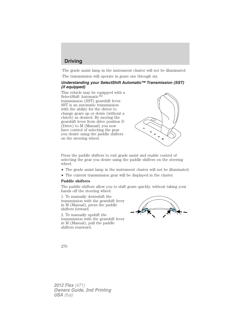 Driving | FORD 2012 Flex v.2 User Manual | Page 271 / 407
