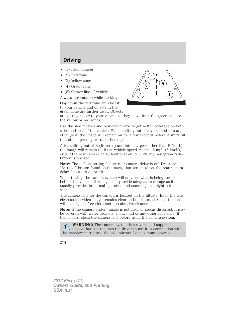 Driving | FORD 2012 Flex v.2 User Manual | Page 275 / 407