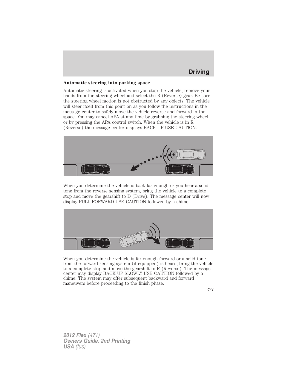 Driving | FORD 2012 Flex v.2 User Manual | Page 278 / 407